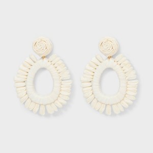 SUGARFIX by BaubleBar Fringe Hoop Statement Earrings - Ivory - 1 of 2
