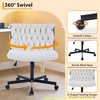 Wide Desk Chair, Criss Cross Chair w/Rocking Function & Adjustable Height, 300lbs Capacity Cross Legged Armless Rolling Chair - 3 of 4
