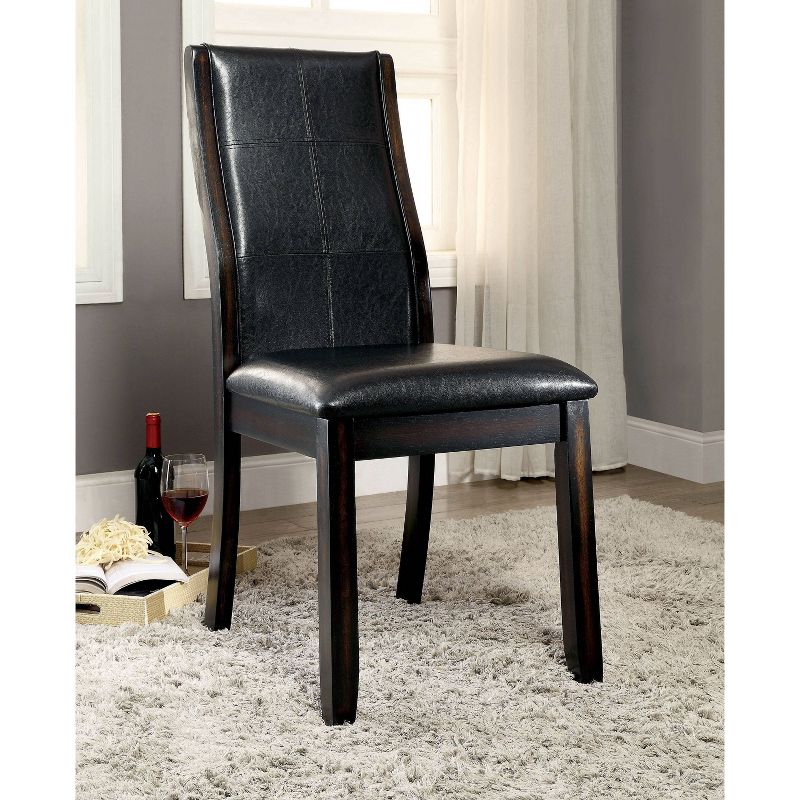 Set of 2 Harrington&#160;Curved Padded Leatherette Side Chair Brown Cherry - HOMES: Inside + Out, 3 of 7