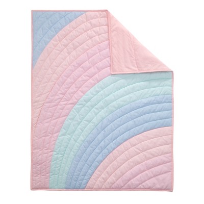 Pastel Rainbow Cotton and Polyester 5-Piece Baby Crib Bedding Set