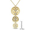 EVERLY JEWELRY |18k Yellow Gold Micron Plated Sterling Silver V1969 ITALIA White Sapphire Openwork Drop Necklace - 30 inch - 4 of 4