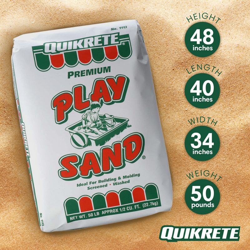 QUIKRETE Natural Washed, Screened, and Dried Soft Play Sand for Sandboxes, Landscaping, or Litter Boxes - Beige 50lbs., 3 of 7
