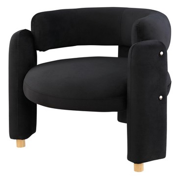 NicBex Velvet Barrel Accent Chair,Upholstered Living Room Chairs with Mid-Height Curved Backrest,Cozy Armchair,Accent Chairs for Living Room