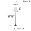 360 Lighting Traditional Swing Arm Floor Lamp 70" Tall Antique Brass Imperial White Fabric Bell Shade for Living Room Reading Bedroom - 4 of 4