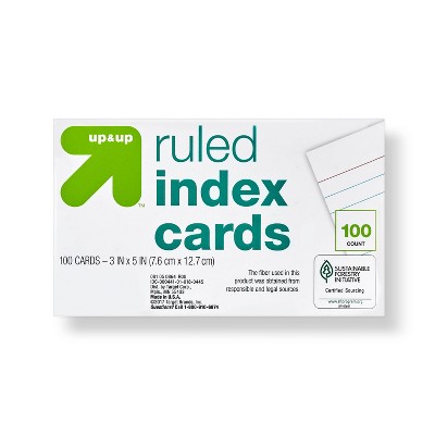 100ct 3" x 5" Ruled Index Cards - up & up™