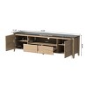 58 Inches Modern TV Stand, Led Lights Television Entertainment Center, Wood TV Stand Fit Up To 80 Inches TV-Cuddlewood - 3 of 4
