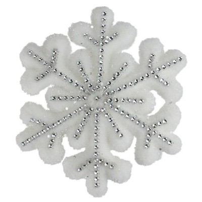 Northlight 6.75" Glitter Snowflake Hanging Christmas Ornament - White