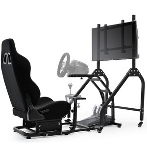 Dardoo Driving Simulator Cockpit | All-in-One Rig with Monitor Stand & Adjustable Seat | Fits Logitech G29/G923 & Thrustmaster T150/T248 - 1 of 4