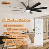 72 inch Ceiling Fans Light Kits with Remote Reversible DC Motor Dimmable Timing 6 Speed 3CCT LED Light Chandelier Industrial Ceiling Fan for Bedroom - 3 of 4