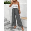 Amaryllis Women’s Smocked Waist Split Front Wide Leg Pants Abstract Geo Print Breezy Pull-On Pants - 2 of 4