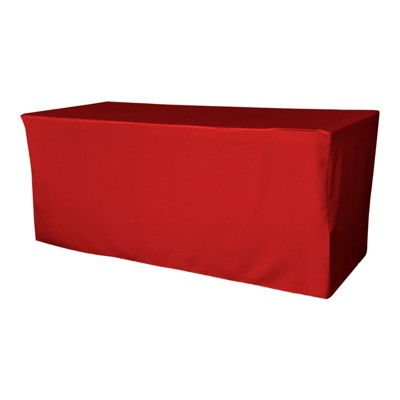 Slickblue Polyester Poplin Fitted Tablecloth 96"l X 30"w X 30"h, Red ...