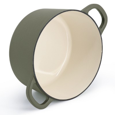 Matte Green 5-Quart Enameled Cast Iron Dutch Oven with Lid