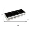 HomeRoots Set Of Two Silver Mirrored Glass Three Section Jewelry Organizers With Faux Crystals - 3 of 4