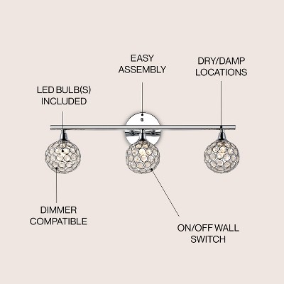 Maeve 8" Chrome and Clear Glass Outdoor Vanity Light