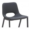 Desi Armless Set of 2 Barstool 40" H, Black Faux Leather Plywood Steel by Zuo Modern - 2 of 4