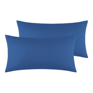 Unique Bargains Solid Color Envelope Closure for Easy Care Wrinkle Pillowcase 2 Pcs - 1 of 4