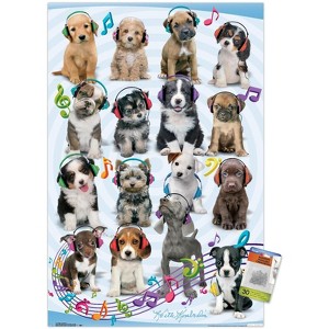 Trends International Keith Kimberlin - Puppies - Headphones Unframed Wall Poster Prints - 1 of 4