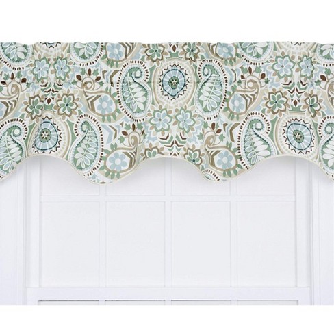 Ellis Curtain Paisley Prism Duchess 3" Rod Pocket Filler Valances for Windows 50" x 15" Latte - image 1 of 4