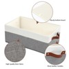 Aoibox Large Capacity Fabric Storage Bins for Closets Shelves with Leather Handles Organizer Boxes Grey 3 Pack - 4 of 4