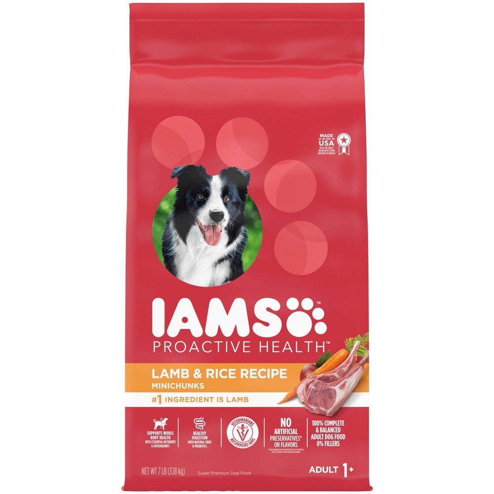 Photos - Dog Food IAMS Proactive Health Lamb & Rice Recipe Adult Premium Dry  - 7lbs 