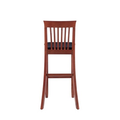 Classic Dark Cherry & Black Faux Leather 31" Craftsman Barstool