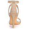 Allegra K Women's Glitter Open Toe Ankle Buckle Strap Stiletto High Heel Sandals - 3 of 4