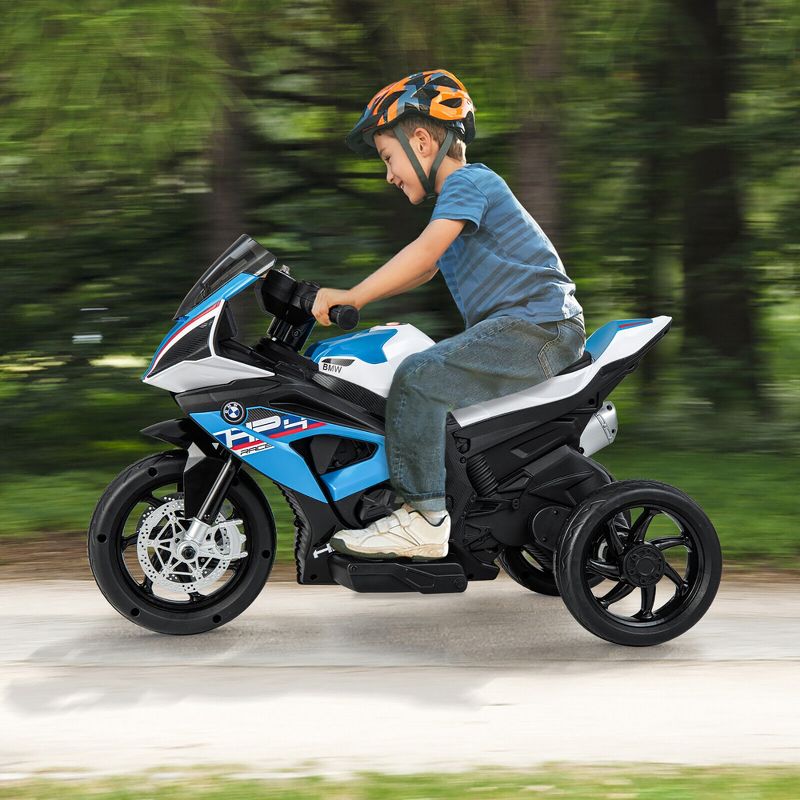 Costway 12V Kids Ride on Motorcycle Licensed BMW 3 Wheels Electric Toy w/ Light & Music, 4 of 10