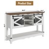 Farmhouse Entryway Table with Storage, White Console Table with Sliding Barn Door, Sofa Table with Cabinets, Console Table for Entry and Living room - 2 of 4