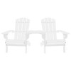 vidaXL White Solid Fir Wood Adirondack Chair with Tea Table: Garden Patio Furniture with Ergonomic Design, Weather Resistant, Easy to Assemble - 2 of 4