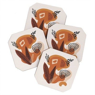 4pk Alisa Galitsyna Fall Shapes and Plants Coasters - society 6