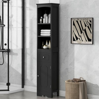 Tall Bathroom Cabinet, Freestanding Storage Cabinet with Drawer
