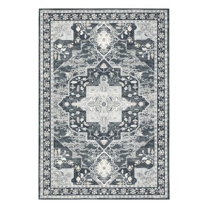 COZONY Washable Vintage Oriental Area Rug, Non-Slip Stain Resistant Low Pile Carpet for Living Room Bedroom Dining Room - 1 of 4