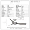 Urban Ambiance Luxury Modern Ceiling Fan 11.5''H x 54''W,  Brushed Nickel Finish,  Newcastle Collection, UHP9270 - 3 of 4