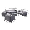 Outdoor Wicker Patio Conversation Set with Cushions, Modular Sectional Sofa and Coffee Table for Deck, Porch, or Backyard-The Pop Home - 3 of 4
