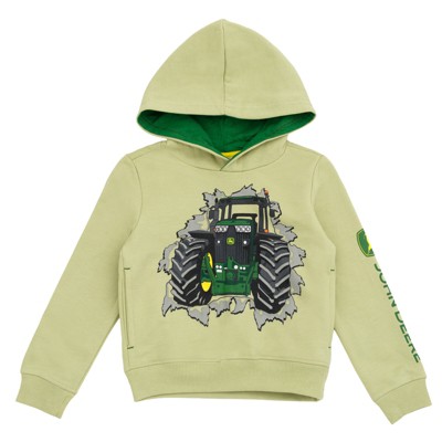 John Deere Tractor Construction Fleece Raglan Pullover Hoodie Little Kid
