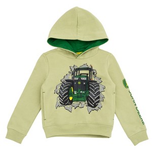 John Deere Tractor Construction Fleece Raglan Pullover Hoodie Toddler - 1 of 4