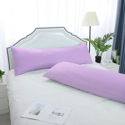 2 Pcs 20"x72" 1800 Series Soft Brushed Microfiber Pillow Cover Violet - PiccoCasa