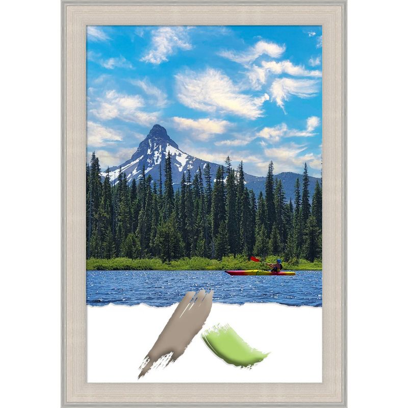 24&#34;x36&#34; Opening Size Cottage Wood Picture Frame Art White/Silver - Amanti Art, 1 of 11