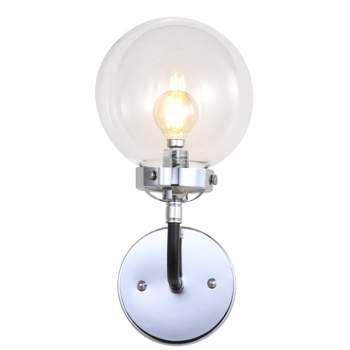 6" Caleb Wall Sconce (Includes Energy Efficient Light Bulb) Silver - JONATHAN Y