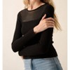 Women's SHAPER FIT MESH YOKE SOLID RIB-KNIT TOP - PROMESA - 3 of 4