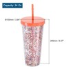 Unique Bargains Acrylic Double Wall Spill-Proof Lid Transparent Sequins Straw Tumbler - 2 of 4