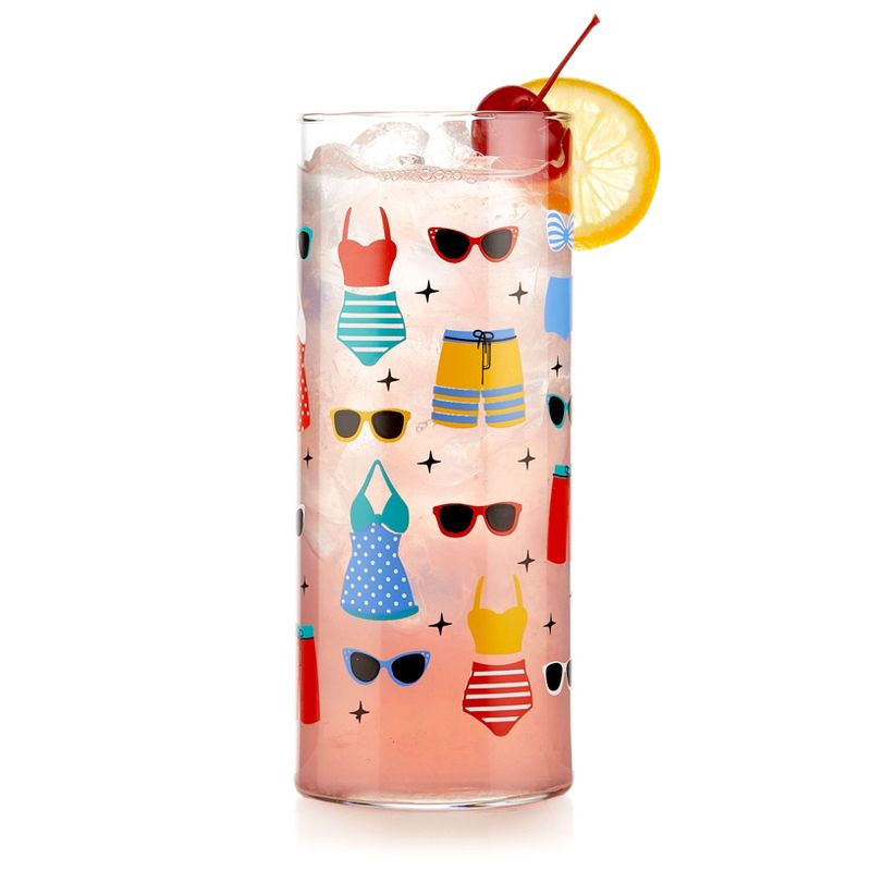 Libbey Vintage Swimsuits Cooler Glasses, 16-ounce, Set of 4, 1 of 4