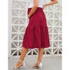 Clearlove Women's Ditzy Floral Print Midi Skirt Boho Elastic High Elastic Waist Pleated Swing A Line Flowy Casual Skirts - 3 of 4