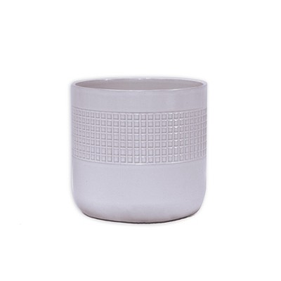 SpassWay 10" Dia Outdoor Indoor Ceramic Planter Pot Decorative Planter with Drainage Hole Patio Flower Pot
