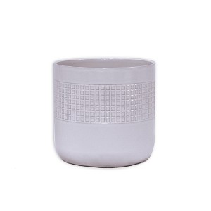 SpassWay 10" Dia Outdoor Indoor Ceramic Planter Pot Decorative Planter with Drainage Hole Patio Flower Pot - 1 of 4