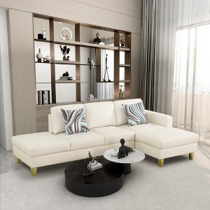 AndMakers 101.5 in. W Square Arm 2-piece L Shaped Faux Leather Modern Sectional Sofa - 1 of 4