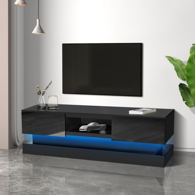 NicBex TV Stand for 65 Inch TV with LED Lights,TV Entertainment Center with 2 Drawers and Open Shelves,TV Console Table for Living Room
