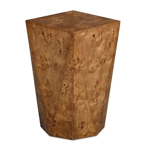 Uttermost Hughes Accent Table Captivating Geometric Design-Rich Caramel Poplar Burl Wood Grain - 1 of 4