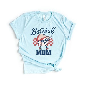 Simply Sage Market Women's Baseball Mom Checkered Short Sleeve Graphic Tee - 1 of 3