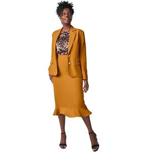 Jessica London Women's Plus Size Peplum Skirt Suit - 1 of 4